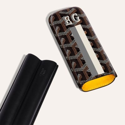 ETUI 2 CIGARES CHURCHILL BANDES INITIALES ECO 