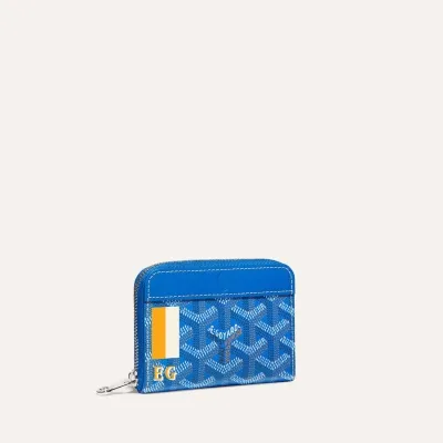 MATIGNON MINI 零钱包 (条纹与姓名缩写彩绘) - 