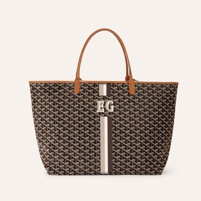 SAC SAINT LOUIS CROC GM BANDES INITIALES 