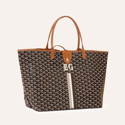 SAC SAINT LOUIS CROC GM BANDES INITIALES 